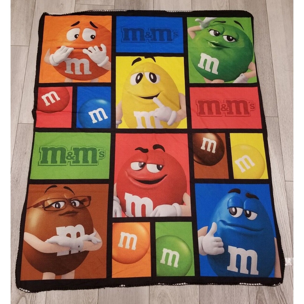 MARS M&M'S 2019 WORLDS FLEECE BLANKET THROW 50X60'' POLYESTER MULTI COLOR